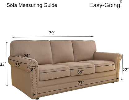 Easy-Going Reversible Couch Cover for 3 Cushion Couch Sofa Cover for Dogs Water Resistant Furniture Protector Cover with Foam Sticks Elastic Straps for Pet Cat (Sofa, Gray/Light Gray)