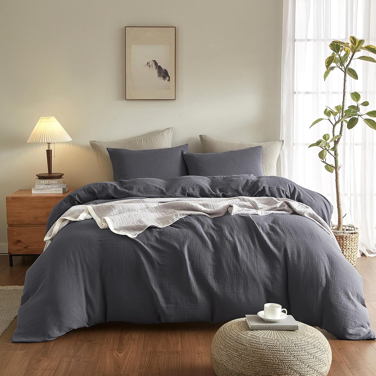 Edredón de Edredón de Ropa de Cama, Edredón Acolchado con Pestañas de Esquina, Edredones Alternativos Cosidos en Caja Tamaño Queen (Blanco)