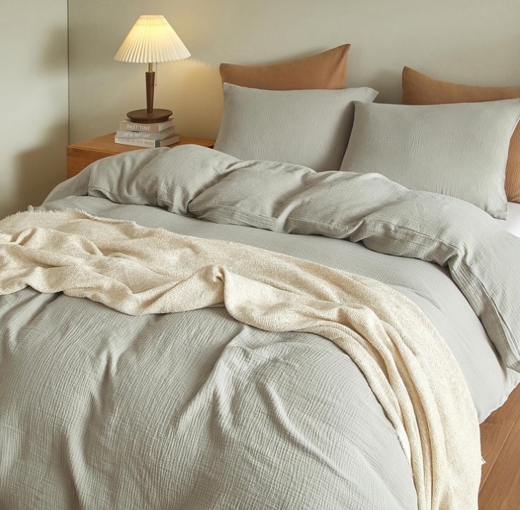 Juego de sábanas DOZ, 100% viscosa derivada del bambú, cultivado orgánicamente, suave como la mantequilla, sábanas refrescantes, alto GSM, bolsillos profundos - 3 piezas - 2 fundas de almohada 1 sábana ajustable (Bosque, Reina)